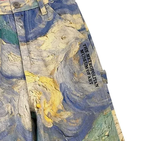 The Met x PacSun Van Gogh Wheat Field With Cypresses Carpenter Pants Size 24 - Picture 4 of 11